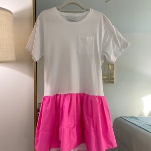 Tanya Taylor Katelyn Flounce-Hem T-Shirt Dress